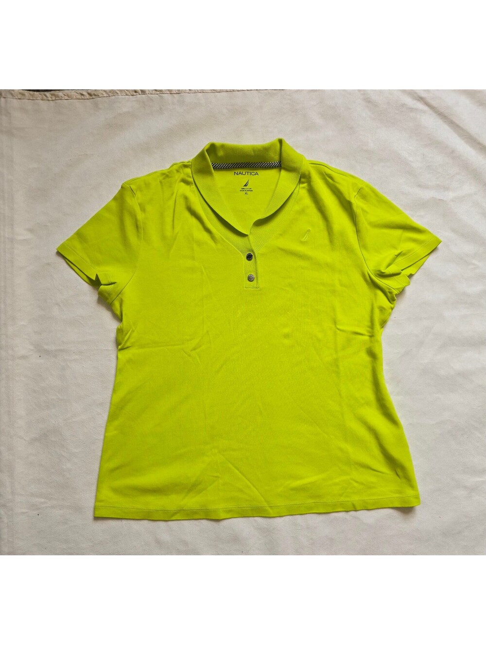 Nautica Women's XL Lime Green Cotton Polo Shirt